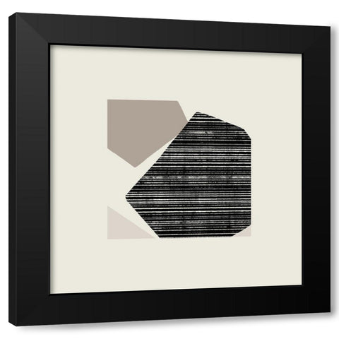 Fragmented Shapes IV Black Modern Wood Framed Art Print with Double Matting by Barnes, Victoria