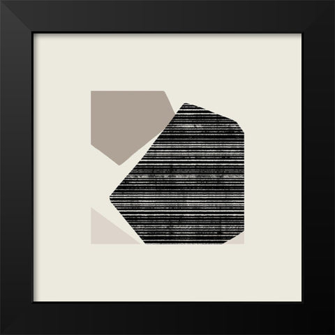 Fragmented Shapes IV Black Modern Wood Framed Art Print by Barnes, Victoria