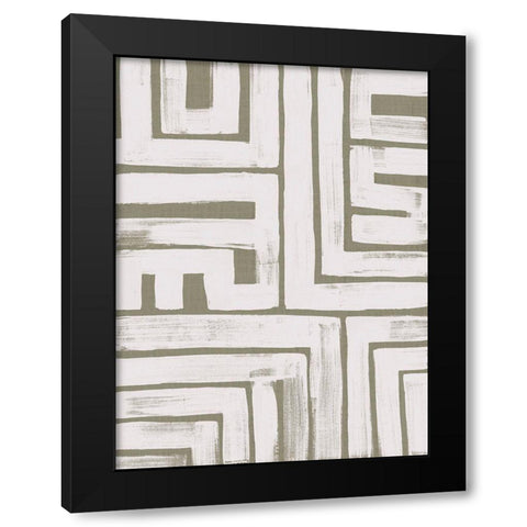 Maze Interlock II Black Modern Wood Framed Art Print with Double Matting by Vess, June Erica