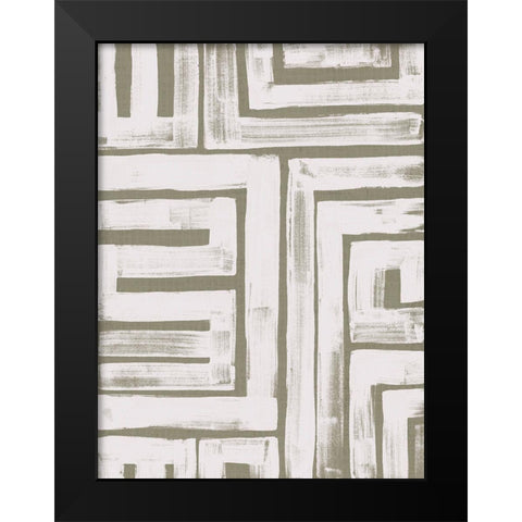 Maze Interlock III Black Modern Wood Framed Art Print by Vess, June Erica