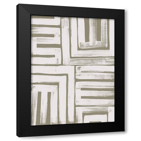Maze Interlock IV Black Modern Wood Framed Art Print by Vess, June Erica