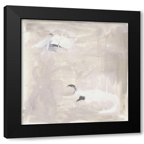 Neutral Beach Stones II Black Modern Wood Framed Art Print with Double Matting by Wang, Melissa