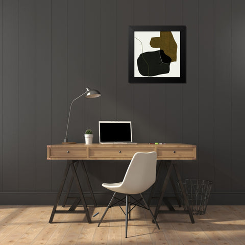 Shape Silhouettes I Black Modern Wood Framed Art Print by Wang, Melissa