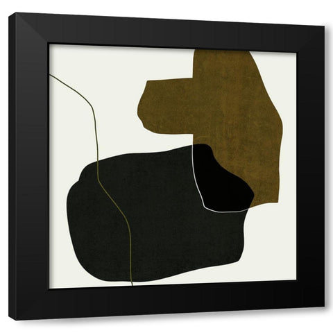 Shape Silhouettes I Black Modern Wood Framed Art Print with Double Matting by Wang, Melissa