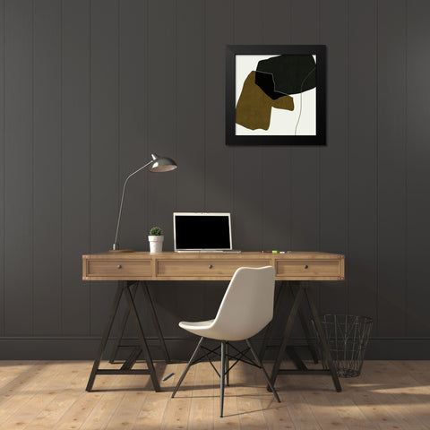 Shape Silhouettes II Black Modern Wood Framed Art Print by Wang, Melissa