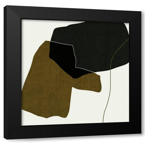 Shape Silhouettes II Black Modern Wood Framed Art Print with Double Matting by Wang, Melissa
