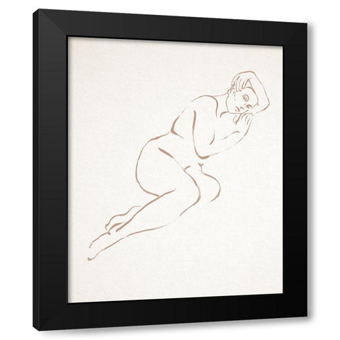 Repose I Black Modern Wood Framed Art Print with Double Matting by Warren, Annie