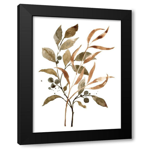 Preserved Autumn Leaves II Black Modern Wood Framed Art Print with Double Matting by Barnes, Victoria