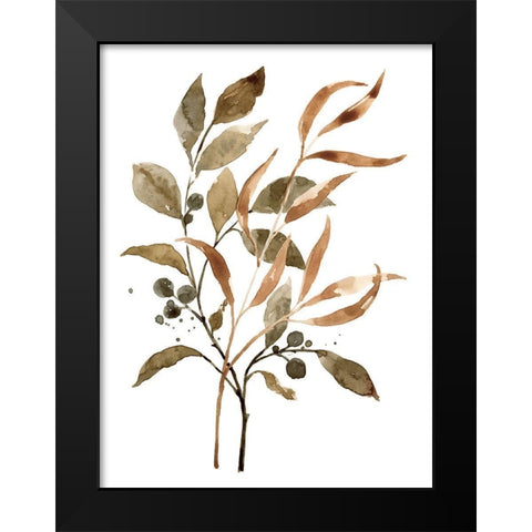 Preserved Autumn Leaves II Black Modern Wood Framed Art Print by Barnes, Victoria