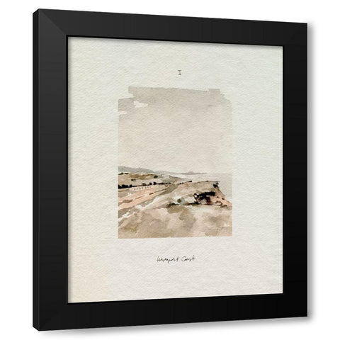 Westport Coast I Black Modern Wood Framed Art Print with Double Matting by Caroline, Emma