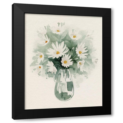 Daisy Bouquet Sketch I Black Modern Wood Framed Art Print with Double Matting by Popp, Grace