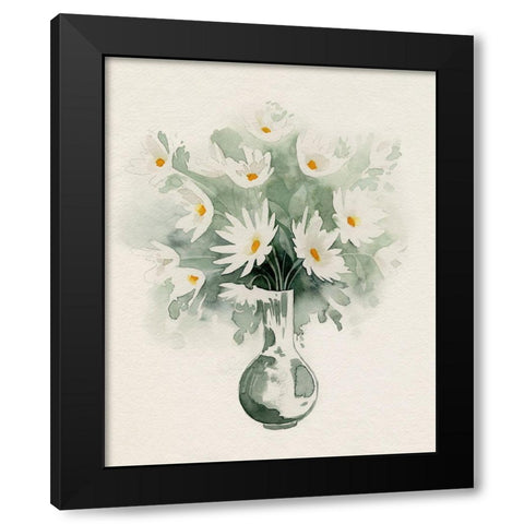 Daisy Bouquet Sketch II Black Modern Wood Framed Art Print with Double Matting by Popp, Grace