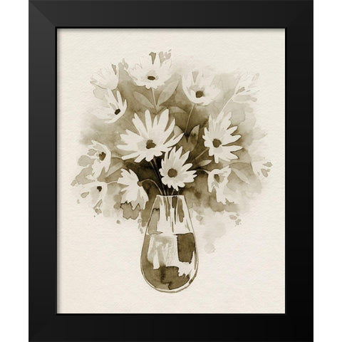 Daisy Bouquet Sketch III Black Modern Wood Framed Art Print by Popp, Grace