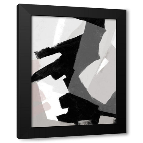 Interlocking Rhythm I Black Modern Wood Framed Art Print by Vess, June Erica