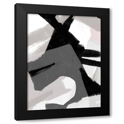 Interlocking Rhythm II Black Modern Wood Framed Art Print by Vess, June Erica