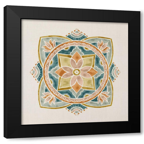 Summer Mandala II Black Modern Wood Framed Art Print with Double Matting by Borges, Victoria