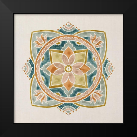 Summer Mandala II Black Modern Wood Framed Art Print by Borges, Victoria