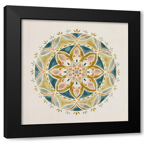 Summer Mandala III Black Modern Wood Framed Art Print with Double Matting by Borges, Victoria