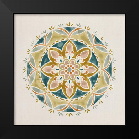 Summer Mandala III Black Modern Wood Framed Art Print by Borges, Victoria