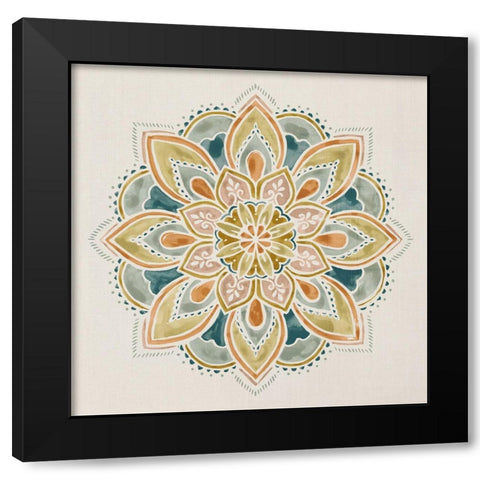 Summer Mandala IV Black Modern Wood Framed Art Print with Double Matting by Borges, Victoria