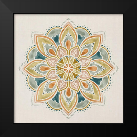 Summer Mandala IV Black Modern Wood Framed Art Print by Borges, Victoria