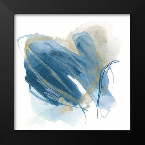Blue Interference I Black Modern Wood Framed Art Print by Vess, June Erica