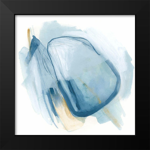 Blue Interference II Black Modern Wood Framed Art Print by Vess, June Erica