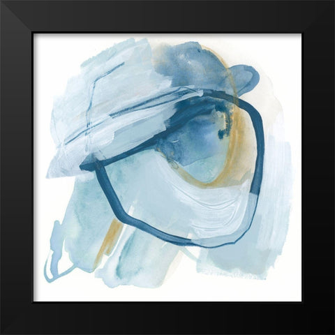 Blue Interference III Black Modern Wood Framed Art Print by Vess, June Erica