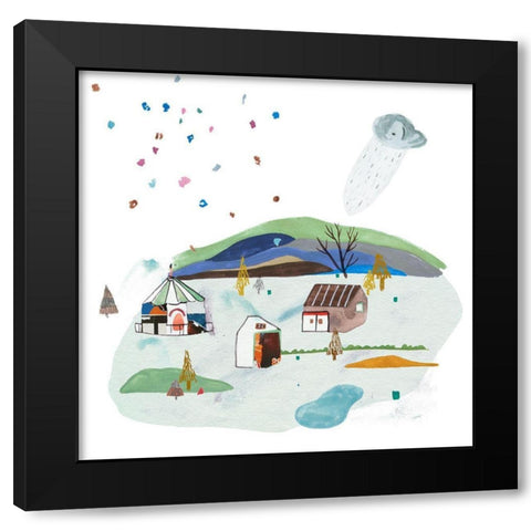 The Valley Playground I Black Modern Wood Framed Art Print with Double Matting by Wang, Melissa
