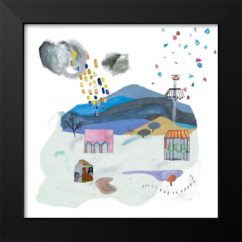 The Valley Playground II Black Modern Wood Framed Art Print by Wang, Melissa