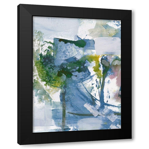 Blue Diamonds I Black Modern Wood Framed Art Print with Double Matting by Combs, Joyce