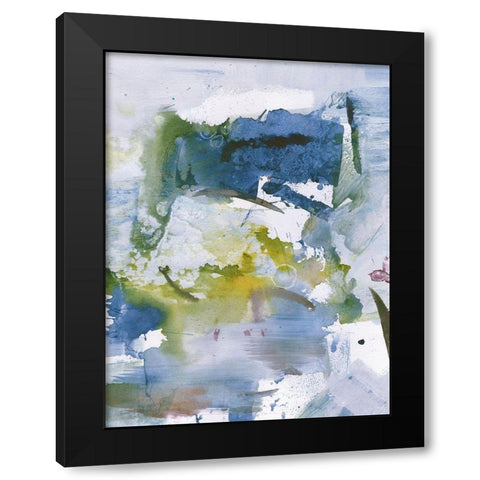 Blue Diamonds II Black Modern Wood Framed Art Print with Double Matting by Combs, Joyce