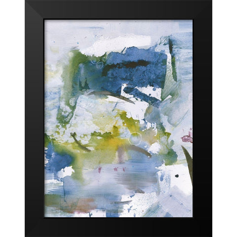 Blue Diamonds II Black Modern Wood Framed Art Print by Combs, Joyce