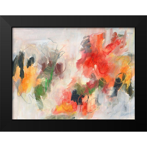 Abstract Floral Delight II Black Modern Wood Framed Art Print by Combs, Joyce