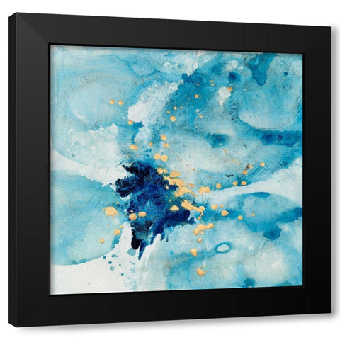 Searching in Blue I Black Modern Wood Framed Art Print by Combs, Joyce