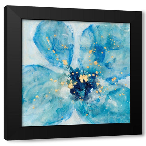 Searching in Blue II Black Modern Wood Framed Art Print by Combs, Joyce