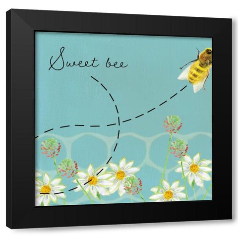 Honeybee Hive I Black Modern Wood Framed Art Print by Longley, Alicia