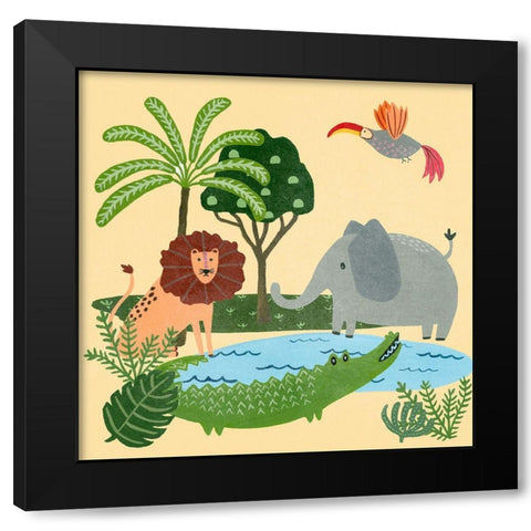 Lil Wild Ones I Black Modern Wood Framed Art Print with Double Matting by Moore, Regina