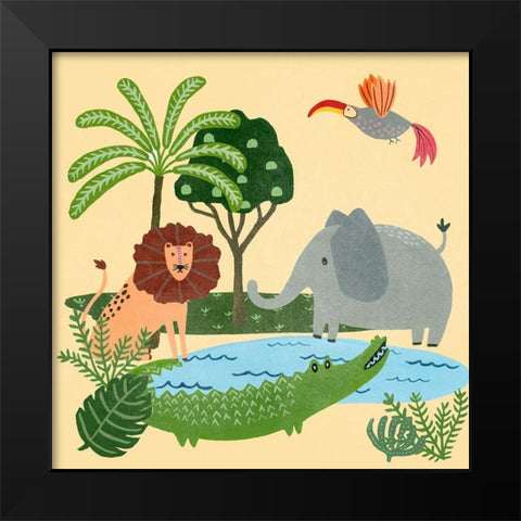Lil Wild Ones I Black Modern Wood Framed Art Print by Moore, Regina