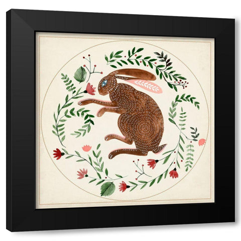 Bunny Folklore I Black Modern Wood Framed Art Print by Parker, Jennifer Paxton