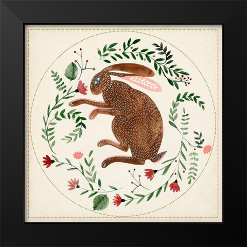 Bunny Folklore I Black Modern Wood Framed Art Print by Parker, Jennifer Paxton