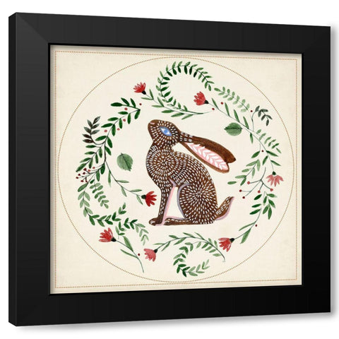 Bunny Folklore III Black Modern Wood Framed Art Print by Parker, Jennifer Paxton