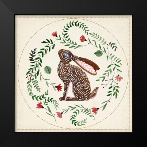 Bunny Folklore III Black Modern Wood Framed Art Print by Parker, Jennifer Paxton
