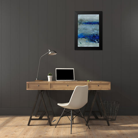 Blue Morning Tide I Black Modern Wood Framed Art Print by Combs, Joyce