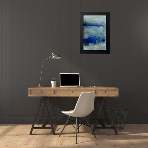 Blue Morning Tide II Black Modern Wood Framed Art Print by Combs, Joyce