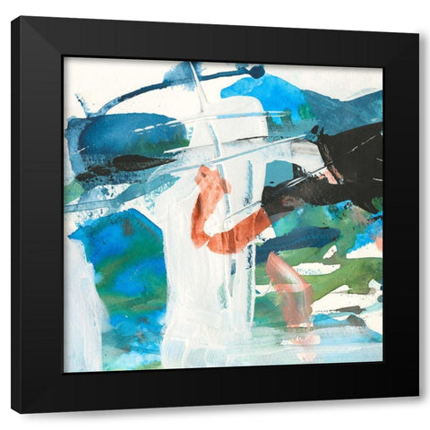 Motion II Black Modern Wood Framed Art Print with Double Matting by Combs, Joyce