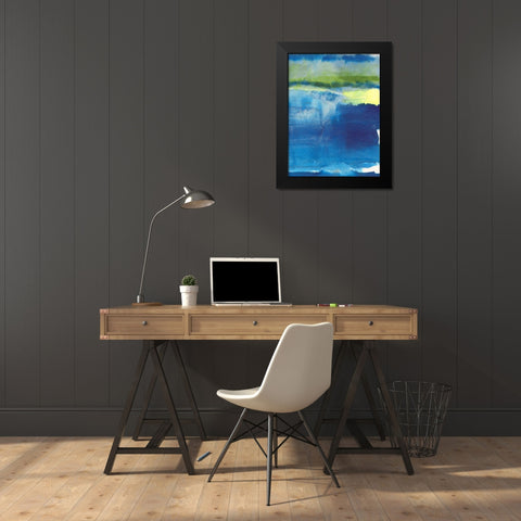 Deep Blue Thoughts I Black Modern Wood Framed Art Print by Combs, Joyce