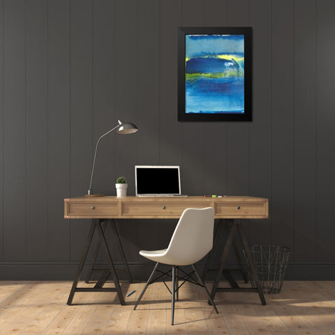 Deep Blue Thoughts II Black Modern Wood Framed Art Print by Combs, Joyce