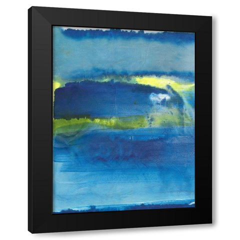 Deep Blue Thoughts II Black Modern Wood Framed Art Print by Combs, Joyce