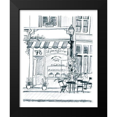 Italian Street Sketch I Black Modern Wood Framed Art Print by Vess, June Erica